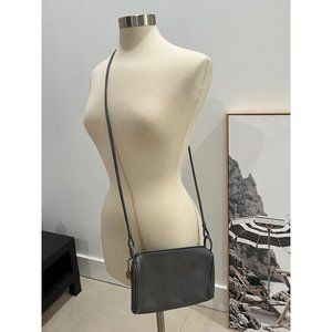Gray Leather Crossbody purse